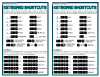 Keyboard Shortcuts