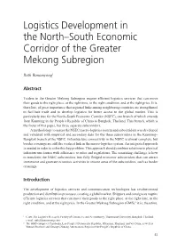 Logistics Development in the North–South Economic Corridor of the Greater Mekong Subregion