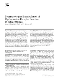 Pharmacological Manipulation of D1-Dopamine Receptor Function in Schizophrenia Göran C