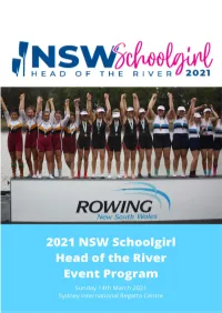 Regatta Program, Unless Otherwise Announced by the Regatta Commentator
