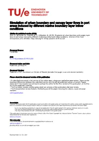 Simulation of Urban Boundary and Canopy Layer Flows in Port Areas Induced by Different Marine Boundary Layer Inflow Conditions