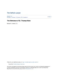 The Relevance of St. Thomas More