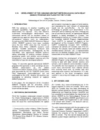 9.10 Development of the Canadian Aircraft Meteorological Data Relay (Amdar) Program and Plans for the Future