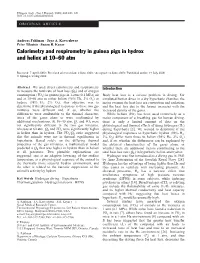 Calorimetry and Respirometry in Guinea Pigs in Hydrox and Heliox at 10–60 Atm