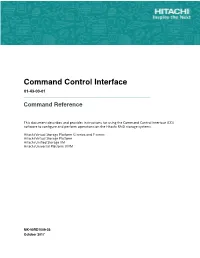 Command Control Interface Command Reference Error Codes
