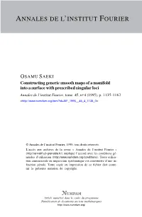 Constructing Generic Smooth Maps of a Manifold Into a Surface with Prescribed Singular Loci Annales De L’Institut Fourier, Tome 45, No 4 (1995), P