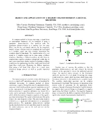 Design and Application of a Hilbert Transformer in a Digital Receiver