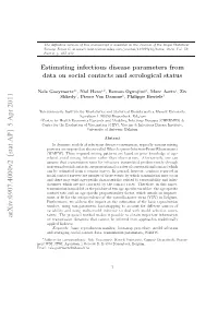Estimating Infectious Disease Parameters from Data on Social