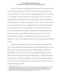 Fresh Thoughts on Public Theology: the Discourse of Nineteenth-Century Unitarian Women