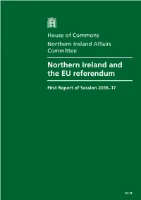 Northern Ireland and the EU Referendum