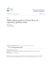 Public Relations Practices in Puerto Rico: an Exploratory Qualitative Study Delia R
