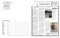 The Beetle Sheet the Beetle Sheet N.E.B.C.B.A