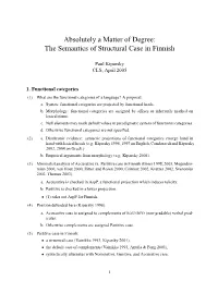 The Semantics of Structural Case in Finnish
