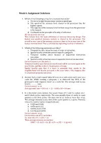 Week 6: Assignment Solutions