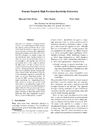 Domain-Targeted, High Precision Knowledge Extraction