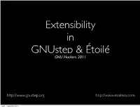 Extensibility in Gnustep & Étoilé