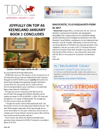 Joyfully on Top As Keeneland January Book 1 Concludes