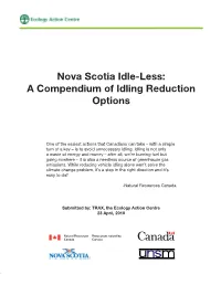 Nova Scotia Idle-Less: a Compendium of Idling Reduction Options