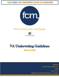 VA Underwriting Guidelines Version 1.8.2021