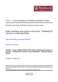 Debt Overhang and Natural Resources: Revisiting the Resource Curse Hypothesis