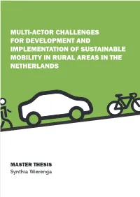 Multi-Actor Challenges for Development and Implementation of Sustainable Mobility in Rural Areas in the Netherlands