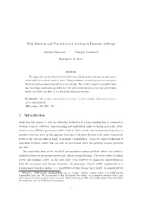 Risk Aversion and Precautionary Savings in Dynamic Settings