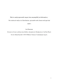 The Statistical Analysis of Distributions, Percentile Rank Classes and Top-Cited