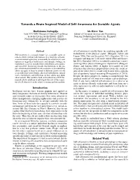 Towards a Brain Inspired Model of Self-Awareness for Sociable Agents