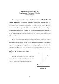 A Visual Demonstration of the Fundamental Theorem of Calculus Emanuel A