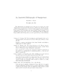 An Annotated Bibliography of Omnipotence