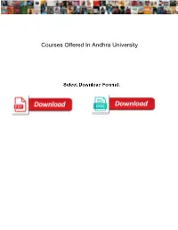 Courses Offered in Andhra University
