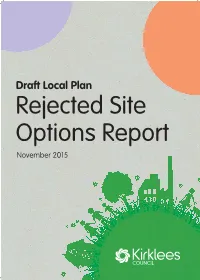 Draft Local Plan Rejected Site Options Report November 2015 Tell Us What You Think About the Draft Local Plan and Its Supporting Information