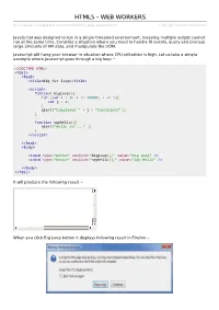 HTML5 Web Workers