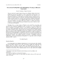International Intelligibility in World Englishes: Focusing on Idiomatic Expressions