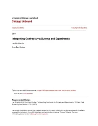 Interpreting Contracts Via Surveys and Experiments
