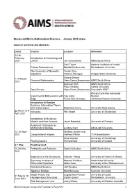 Structured Msc in Mathematical Sciences - January 2021 Intake