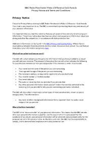 Privacy Notice and Terms and Conditions