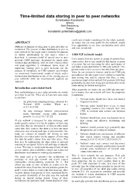 Time-Limited Data Storing in Peer to Peer Networks Scherbakov Konstantin Spbsu Saint Petersburg, Russia Konstantin.Scherbakov@Gmail.Com