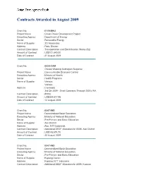 Contracts Awarded GW Archive-Grants August 2009