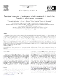 Functional Expression of Lepidopteran-Selective Neurotoxin in Baculovirus: Potential for Effective Pest Management ⁎ Wudayagiri Rajendra A, , Kevin J
