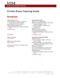 Private Event Catering Guide Breakfast
