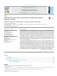 Approximation and Online Algorithms for Multidimensional Bin Packing: a Survey✩