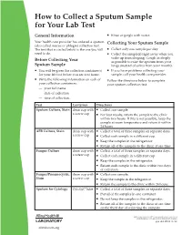 How to Collect a Sputum Sample for Your Lab Test