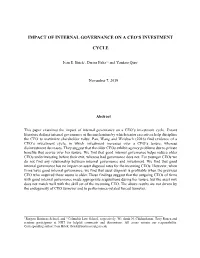 Impact of Internal Governance on a Ceo's