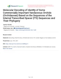 Molecular Decoding of Identity of Some Commercially Important