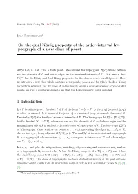 On the Dual König Property of the Order-Interval Hy- Pergraph of a New