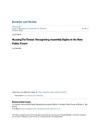 Recognizing Assembly Rights in the New Public Forum
