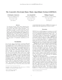 The Generative Electronic Dance Music Algorithmic System (GEDMAS)
