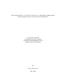 A Study of the Role of Epistemic Communities in the Making of the No Child Left Behind Act
