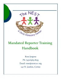 Mandated Reporter Training Handbook
